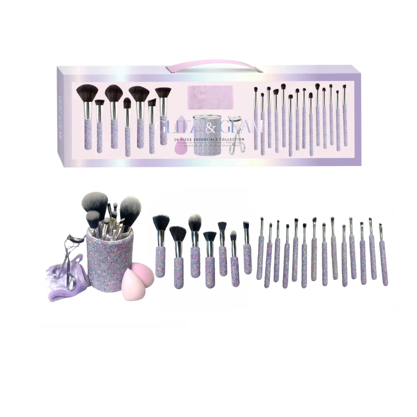 Blingy Pearl Glitz & Glam | 26pc Essentials Collection Brush Set